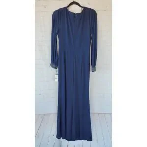 Adrianna Papell Women's Beaded Draped Jersey Dress - Long Sleeve Surplice Wrap Dress - View #9